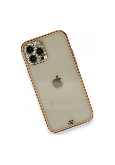 Apple iPhone  Uyumlu,  12 Pro Kılıf Liva Taşlı Silikon - Pembe