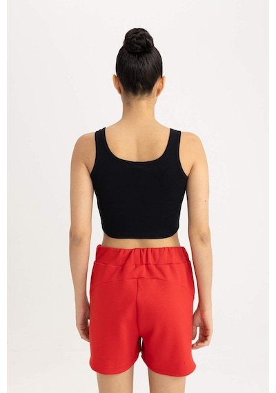DeFactoFit NBA Chicago Bulls Cropped Fit Bisiklet Yaka Atlet B9961AX24SMBK81