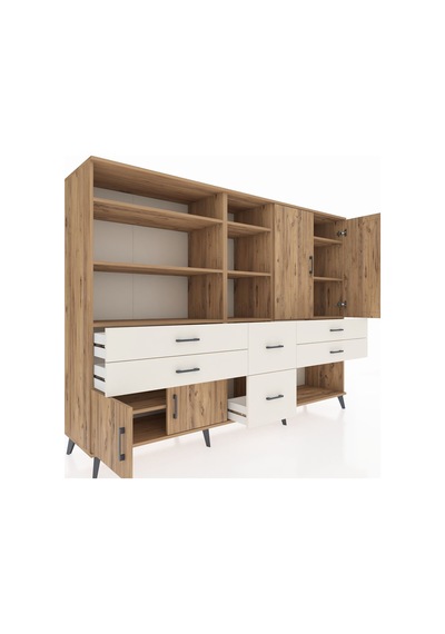 Hyperion Dolap 10 Raflı 6 Çekmeceli 4 Kapaklı 220x44x163 Çam-çam/ Çam-çam/aytaşı Hyperion Dolap 10 Raflı 6 Çekmeceli 4 Kapaklı 220x44x163 Çam-çam/ Çam-çam/aytaşı