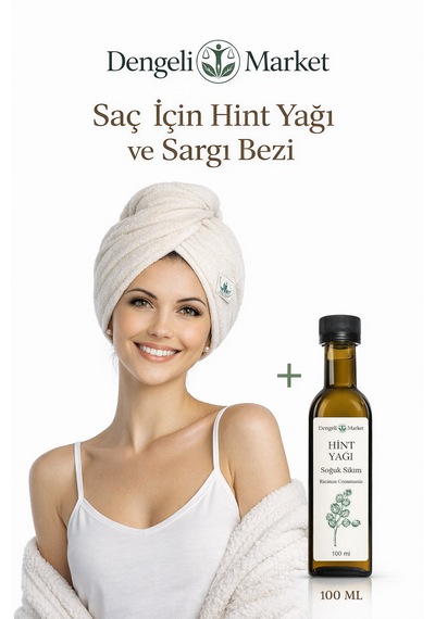 Saç İçin Hint Yağı Sargı Bezi +100 Ml Hint Yağı Hexansız