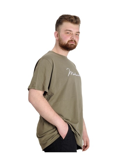 Mode Xl Büyük Beden Erkek T-Shirt Muhammed Alı 23160 Haki 001
