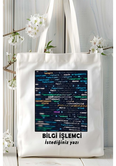 Art Hediye Bilgi İşlemci Baskılı Bez Omuz Çantası Kişiye Özel Model 5 Çok Renkli