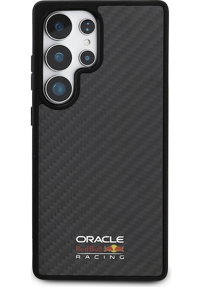 Galaxy S25 Ultra Kılıf Redbull Lisanslı Magsafe Uyumlu Karbon Fiber Parlayan Logolu Kapak Siyah