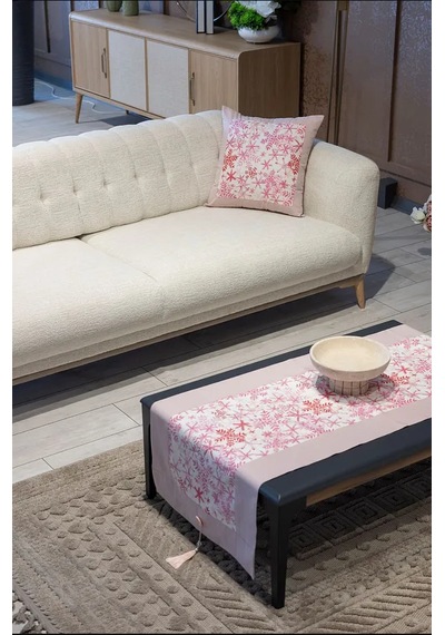 Pamuklu Runner Ve Kırlent Kılıfı Seti 1 Adet Runner 55x165 Cm 2
