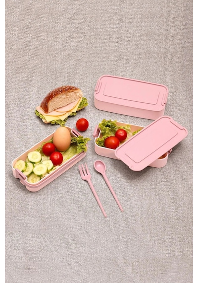 Kapris Pembe 3 Katlı Beslenme Kutusu Yemek Taşıma Kabı Sefer Tası