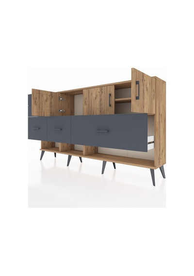 Arges Konsol 3 Raflı 5 Çekmeceli 3 Kapaklı 176x30x99 Çam-çam/antrasit Atlas Çam/antrasıt - Atlas Çam Arges Konsol 3 Raflı 5 Çekmeceli 3 Kapaklı 176x30x99 Çam-çam/antrasit Atlas Çam/antrasıt - Atlas Çam