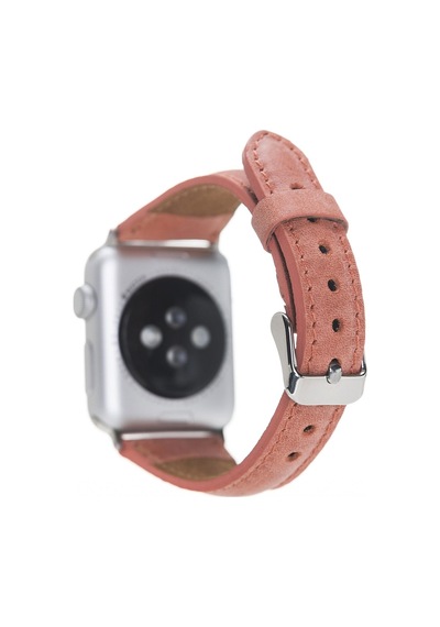 Bouletta Apple Uyumlu  Watch Ince Deri Kordon 38-40-41 MM Mercan