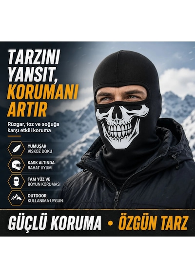Unisex Kuru Kafa Baskılı Balaklava 1 Adet Tek Beden Viskoz Kask İçi Motosiklet Maskesi