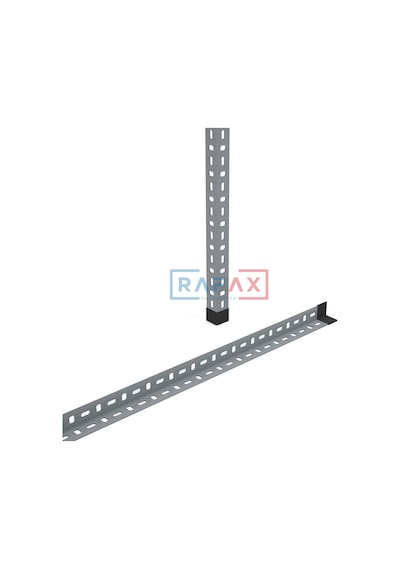 Rafax, 40x90xH:250, 4 Raflı Çelik Raf, Depo Rafı, Arşiv Rafı Gri