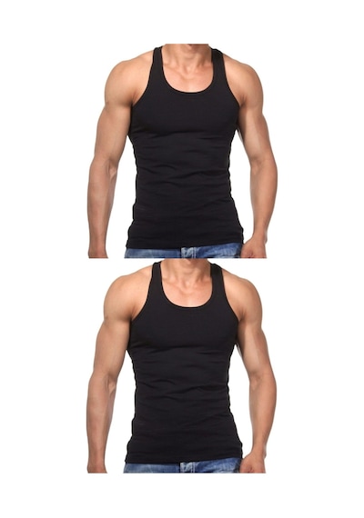 2 Adet Erkek Slim Fit Likralı Penye Sporcu Rambo Atleti 001