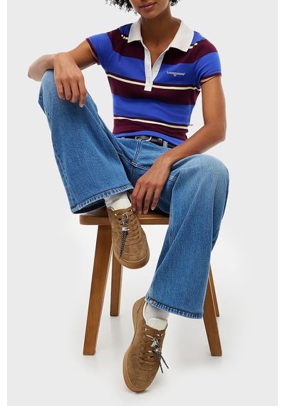 Tommy Jeans Logolu Süet Deri Sneaker Ayakkabı Kadın Ayakkabı En0en03122 Gwı Kahve
