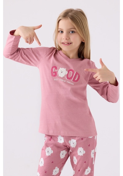 Arnetta Kız Çocuk Pembe Pijama Takımı Ar3088-c-v1 Pembe