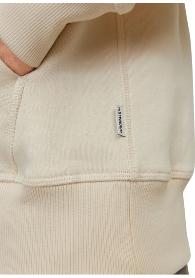 Jack & Jones Erkek Kapüsonlu Gögüs Logo Baskili Sweatshirt Beyaz