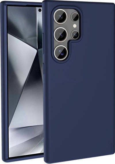 Galaxy S24 Ultra Kılıf M-safe Şarj Özellikli Sıvı Teknolojili Silinebilir Sert Zore Kivi Kapak Lacivert