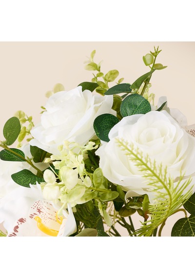 Deco Gül 7'li Buket Çiçek - Beyaz - 38 Cm Çok Renkli