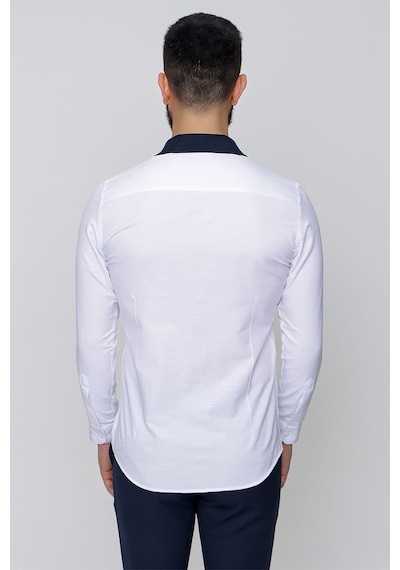 Efor G 1491 Slim Fit Beyaz Spor Gömlek Beyaz