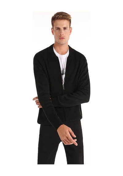 Colin's Colins Regular Fit Fermuarlı Triko Siyah Erkek Hırka Cl1064848 Siyah