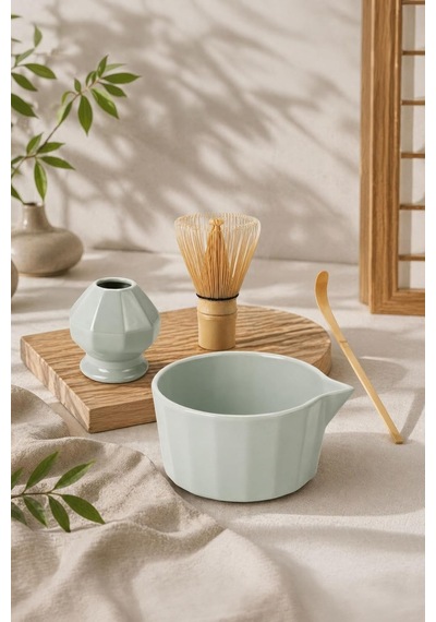 4lü Matcha Set Kase Kaşık Whisk Tutucu Bambu Whisk Çırpıcı Ve Bambu Kaşık Mt248 çok renkli