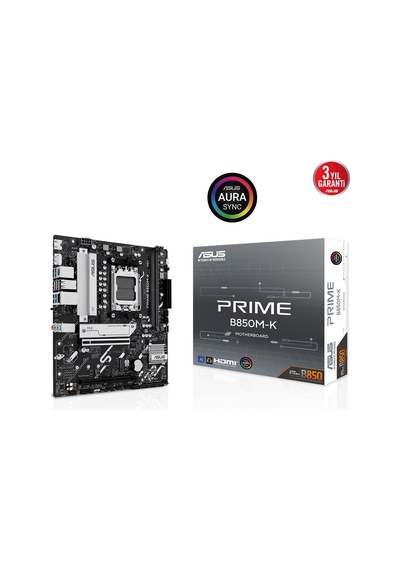 Asus Prıme B850m-k B850m Ddr5 Vga Yok Glan 2.5g Matx Hd Dp M2 Am5 Amd Anakart-207765