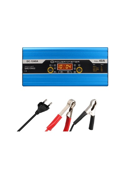 Powermaster Dc-1240a 12 Volt Max 40 Amper Digital Ekranlı Akıllı Kuru - Asit - Jel Akü Şarj Cihazı
