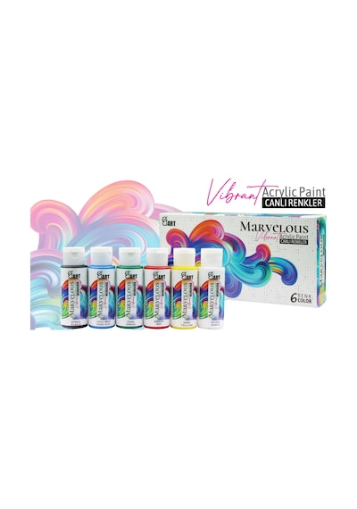 E&d Art Marvelous 6x60ml Akrilik Boya Canlı Renkler Set / Ed.5526