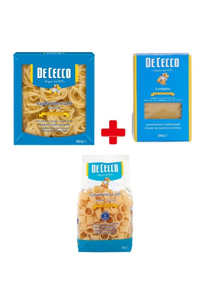 De Cecco 3'lü Paket - Tagliatelle - Lazanya - Calamarata