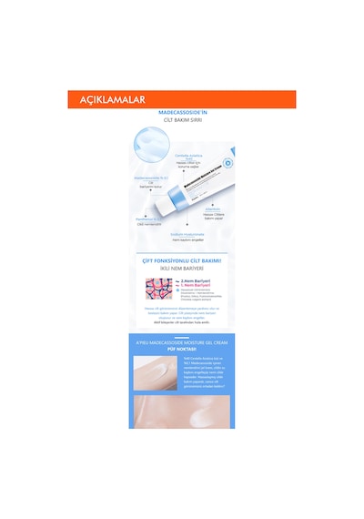 Missha Madecassoside Moisture Gel Cream Hassas ve Yıpranmış Ciltler için Nemlendirici Jel Krem 50 ML