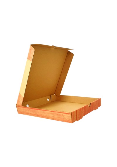 Kırmızı Ahşap Baskılı 30 cm Pizza Kutusu
