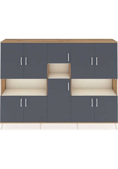 Arges Dolap 14 Raflı 10 Kapaklı 220x30x163 Çam-antrasit/aytaşı Antrasıt/aytası - Atlas Çam Arges Dolap 14 Raflı 10 Kapaklı 220x30x163 Çam-antrasit/aytaşı Antrasıt/aytası - Atlas Çam