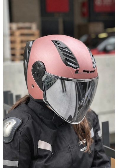Ls2 Aırflow 2 Rose Gold Kask Gri Vizör Spoiler Rose Gold