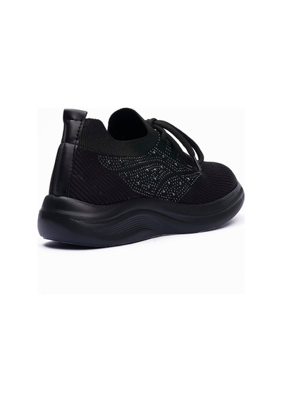 Kadın Triko Sneaker Taş Detaylı Hafif Konfor Taban Bağcıklı Günlük Spor Ayakkabı Viola Siyah Siyah Kadın Triko Sneaker Taş Detaylı Hafif Konfor Taban Bağcıklı Günlük Spor Ayakkabı Viola Siyah Siyah