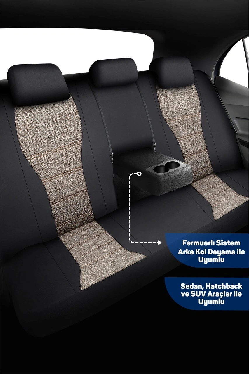City Serisi Toyota Corolla 2014-2016 İle Uyumlu Koltuk Kılıfı, Kahverengi