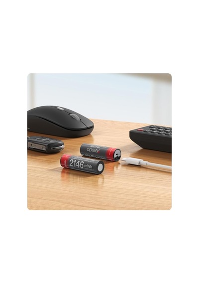 Lexroo Yp88 4 Adet Şarj Edilebilir Yüksek Verimli 1430 Mah 1.5v Aa Pil - Siyah