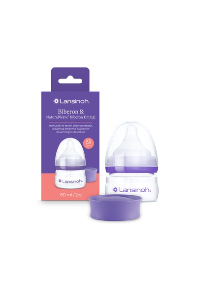 Lansınoh 60 Ml Biberon ve Naturalwave Biberon Emziği 0 Ay+
