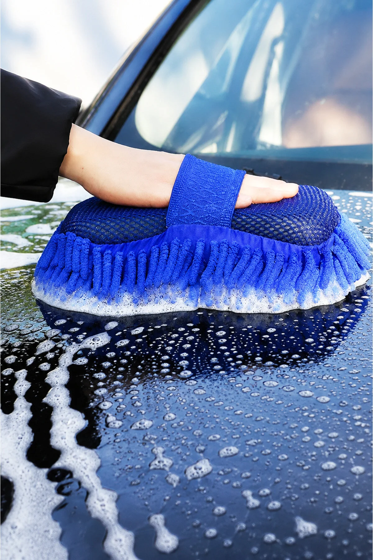 Mikrofiber Püsküllü Premium Oto Araba Yıkama Eldiveni