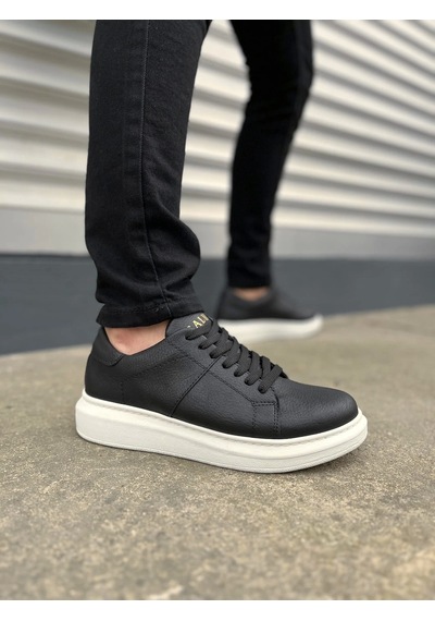 Jy151 Boost Bağcıklı Cilt Erkek Günlük Sneaker Ayakkabı Cbt - Siyah Siyah