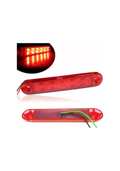Ahmet Otomotiv 10 Adet Çift Sıra Parmak Led Kırmızı Renk 12 Ledli 13cm 12v-24v
