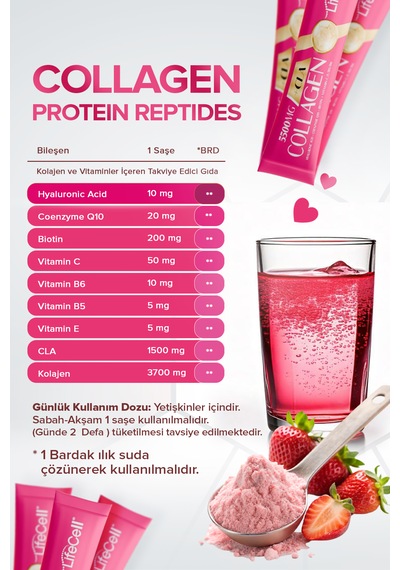 Lifecell Collagen Cla Hyaluronic Acid+coenzyme Q10 30 Saşe