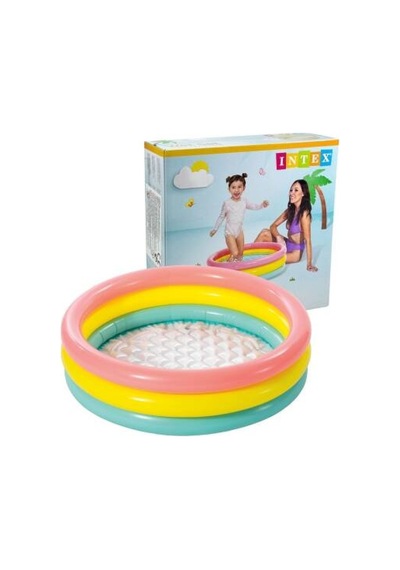58924 Renkli Şişme Taban 3 Bölme Havuz 86 Cm Siyah