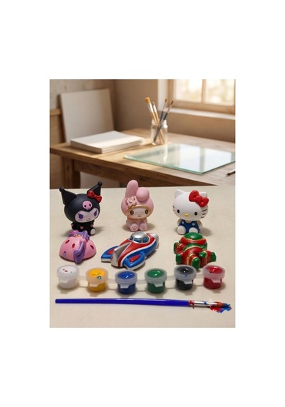 Astronot Ve Kuromi 6 Lı Taş Boyama Seti Heykel Boyama - 904988634