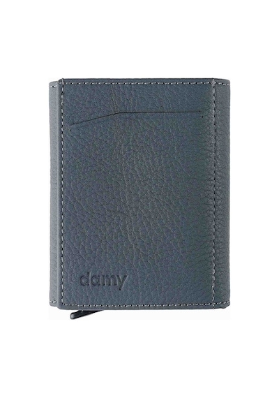 Damy Hakiki Deri Unisex Mekanizmalı Cüzdan 626Mg - Gri-Gri