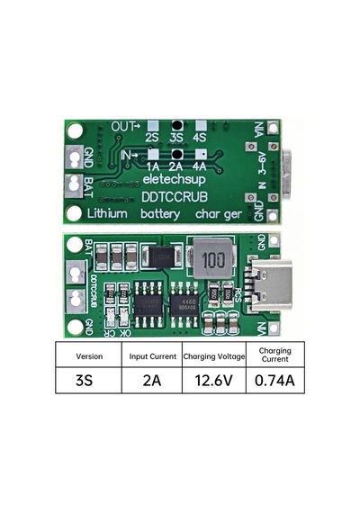 Tip C Bms 2s 3s 4s 1a 2a 4a 18650 Lityum Pil Şarj Cihazı Kurulu Usb C Step-up 3s 2a