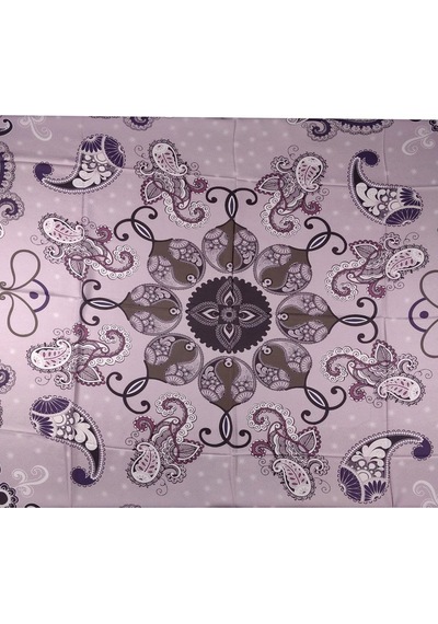 Mim Eşarp Mısırlı Eşarpları Mısırlı Eşarp Alize Krep Etnik Desenli Eşarp 140x140 Cm Gri - Mor