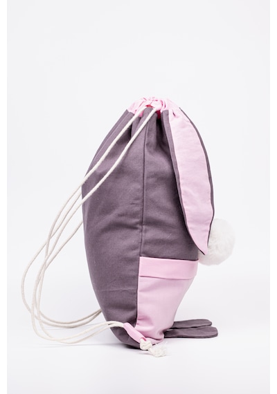 Fabric Craft Bag Çocuk Sırt Çantası Tavşan Figürlü Pembe Pembe - Gri