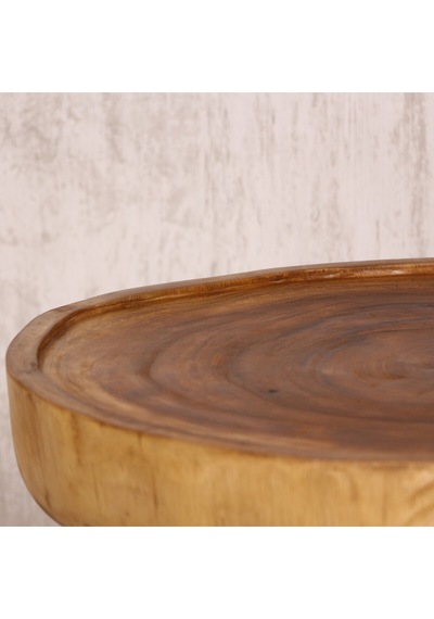 Doğal Teak Ağacı Sehpa 65x55 Cm Bej