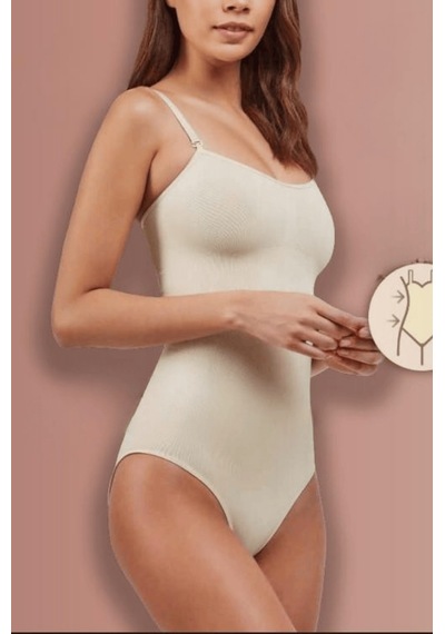 Elite Life Kadın 3d Dikişsiz İnce Askılı Korse Slip Body Ten