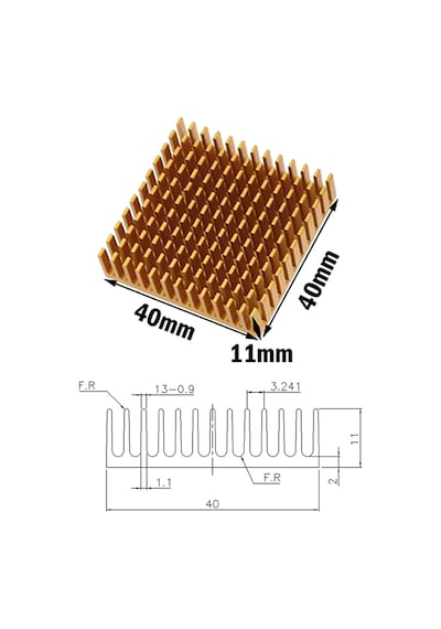 Alkatronik-Aluminyum Soğutucu 4X4Cm Pasif Soğutucu Led Entegre Peltier