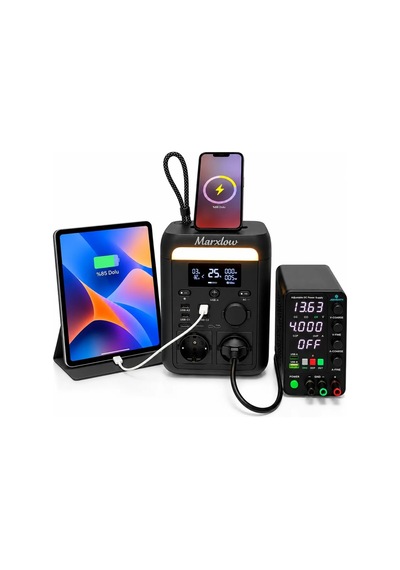 Marxlow 300w Pro 256wh Lifepo4 Taşınabilir Güç Istasyonu Eps Acil Güç Besleme - Wi-fi, Kablosuz Şarj, 65w Usb-c, 230v Ac Ozk001512