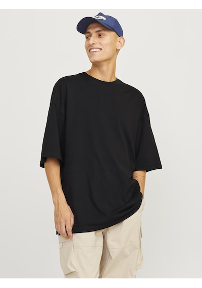 Jack & Jones Erkek Bisiklet Yaka Düz Renk Tişört - Charge Black Siyah