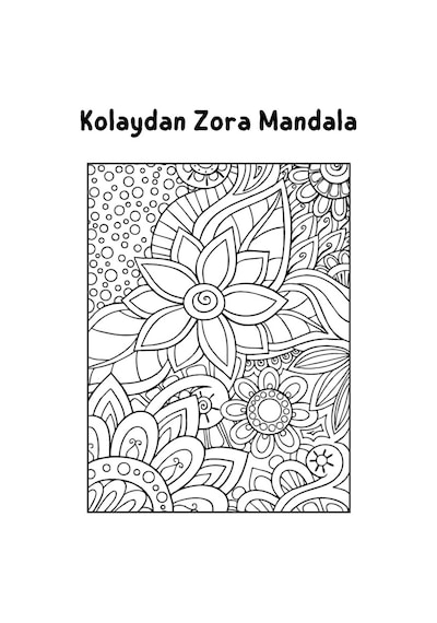 Kolaydan Zora Mandala (Çiçekli Mandala)